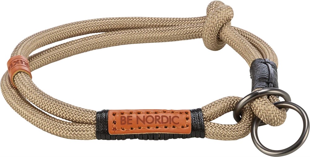 Trixie Hundhalsband Be Nordic Halvstryp Medium 45cm x Ø8mm Sand/Svart - 3