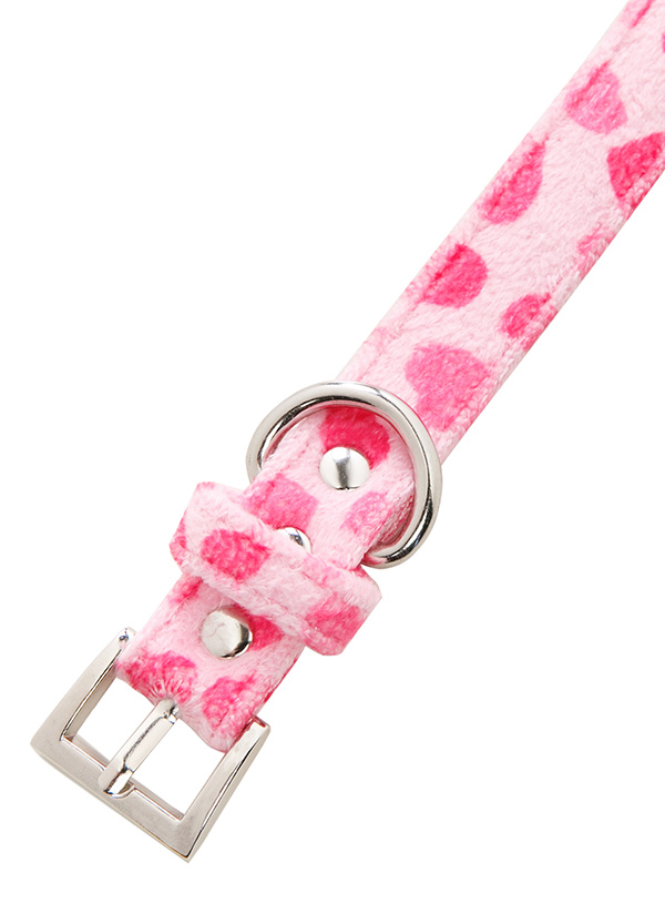 Urban Pup Pink Hearts Fabric Halsband Rosa Large - 4
