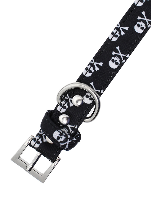 Urban Pup Skulls & Crossbones Fabric Halsband Svart/Vit Large - 4