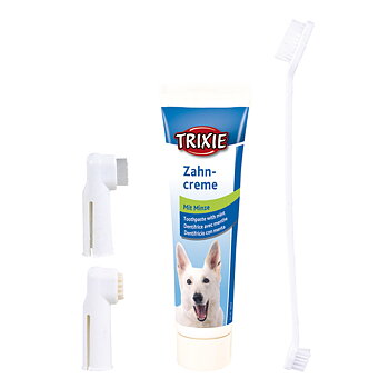 Trixie Tandvårds Set För Hund Med Tandkräm, 2 Fingerborstar & 1 Tandborste OBS TANDKRÄMEN HAR UTGÅTT BÄST FÖRE DATUM!