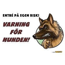 Skylt Varning För Hunden Herdehund