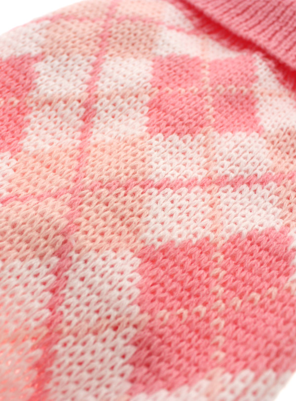 Urban Pup Stickad Tröja Pink Argyle - 2