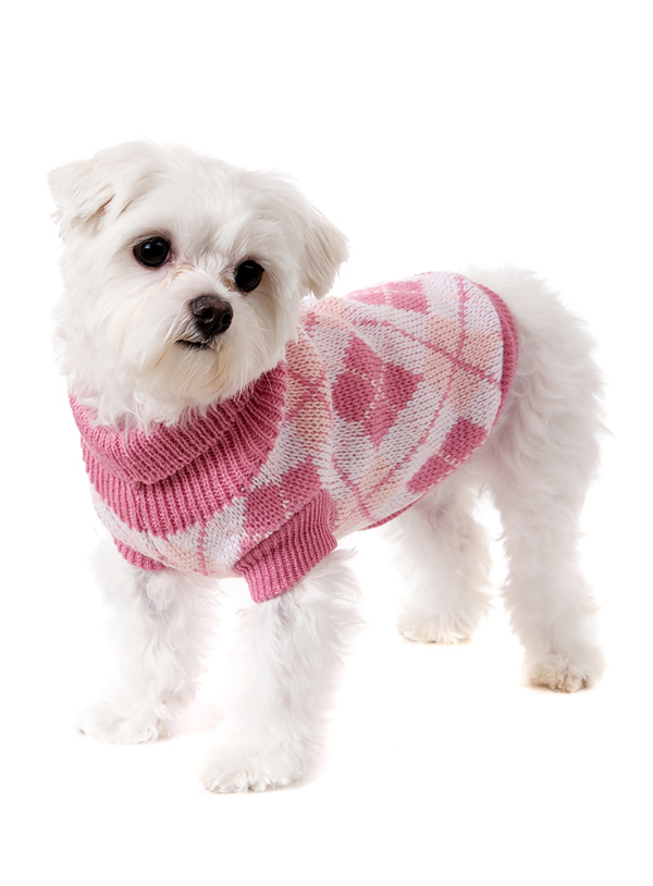 Urban Pup Stickad Tröja Pink Argyle - 3