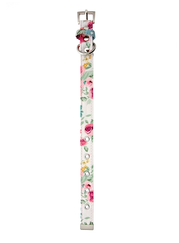 Urban Pup Halsband Pink Floral Cascade Vit/Rosa/Grön Large - 4