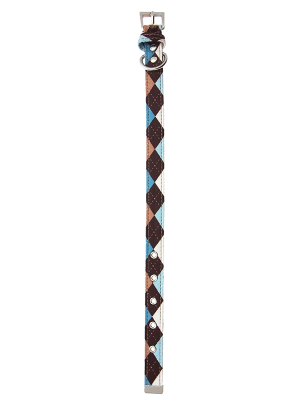 Urban Pup Halsband Brun & Blå Argyle Medium - 6