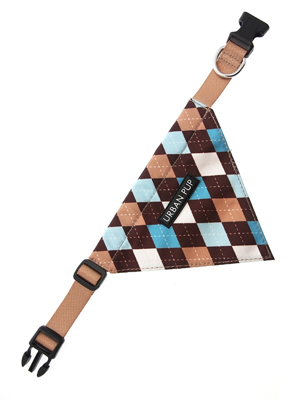 Urban Pup Brown And Blue Argyle Bandana Brun/Blå - 2