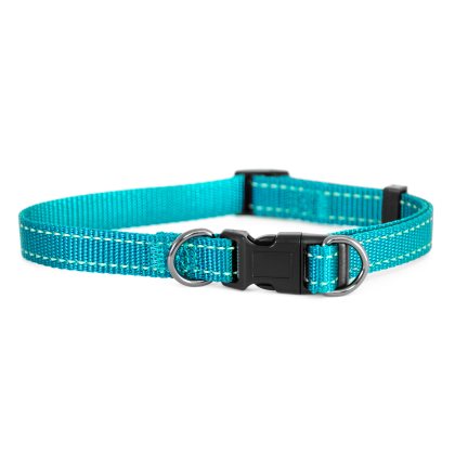 Dogman Justerbart Halsband Iris 10mm x 22-35cm Turkos Small