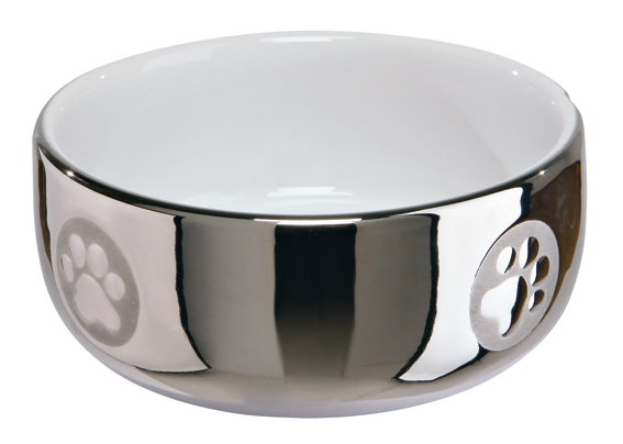 Trixie Keramikskål Silver/Vit 0,3 Liter 11cm 
