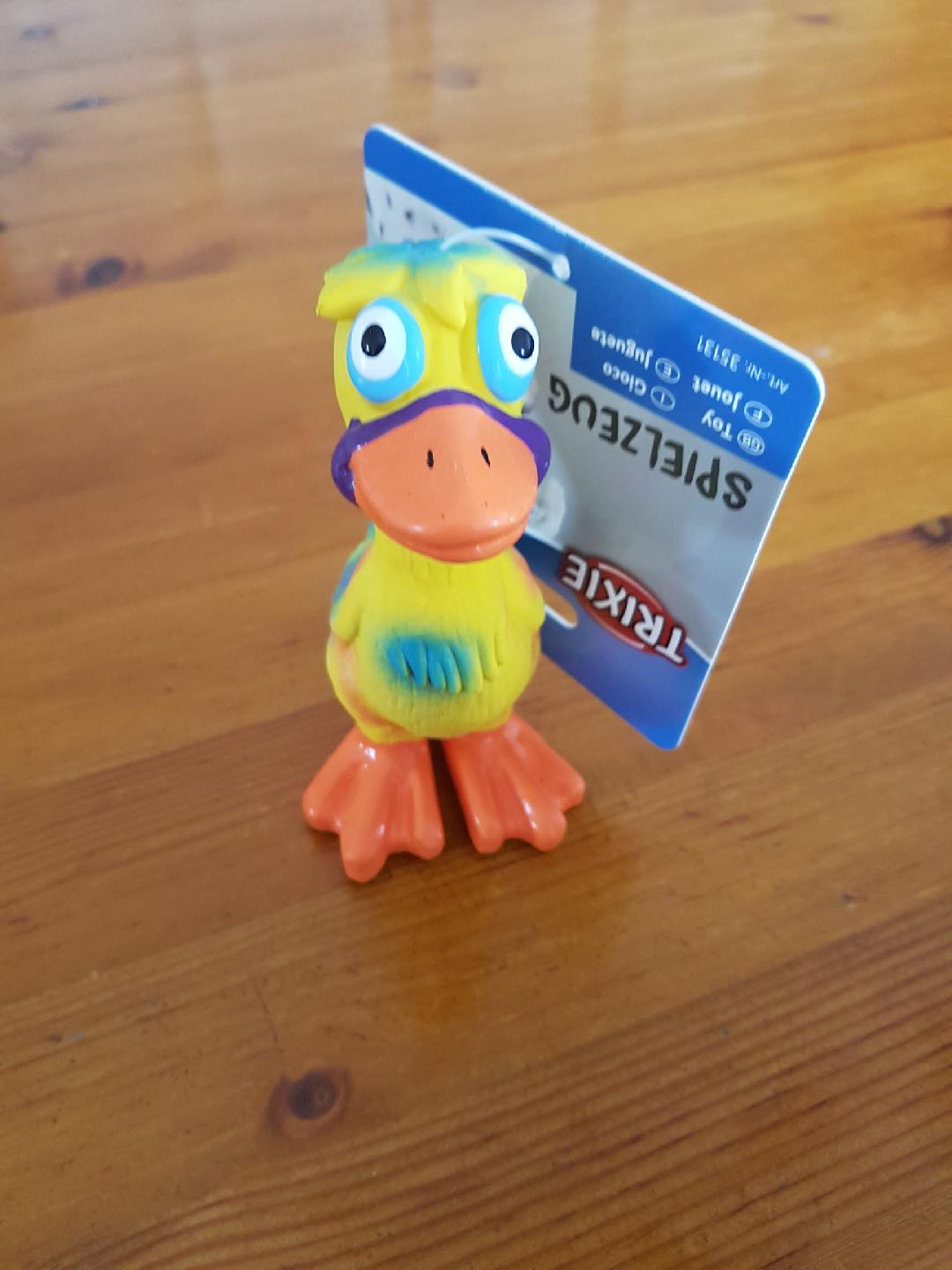 Trixie Mini Latexdjur Gul Fågel 11cm
