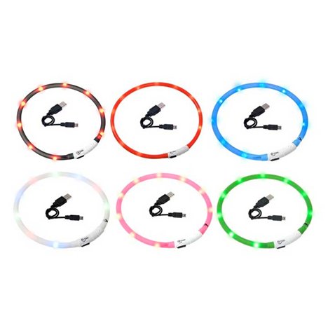 Blinkande Justerbart Halsband Svart