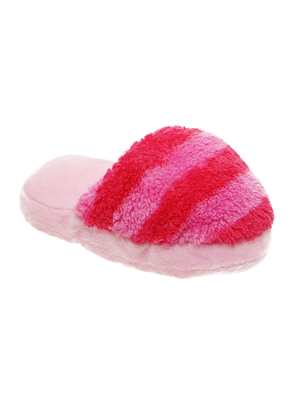 Urban Pup Hundleksak Randig Toffel Med Pip 16x9cm Ljusrosa/Fuschia 
