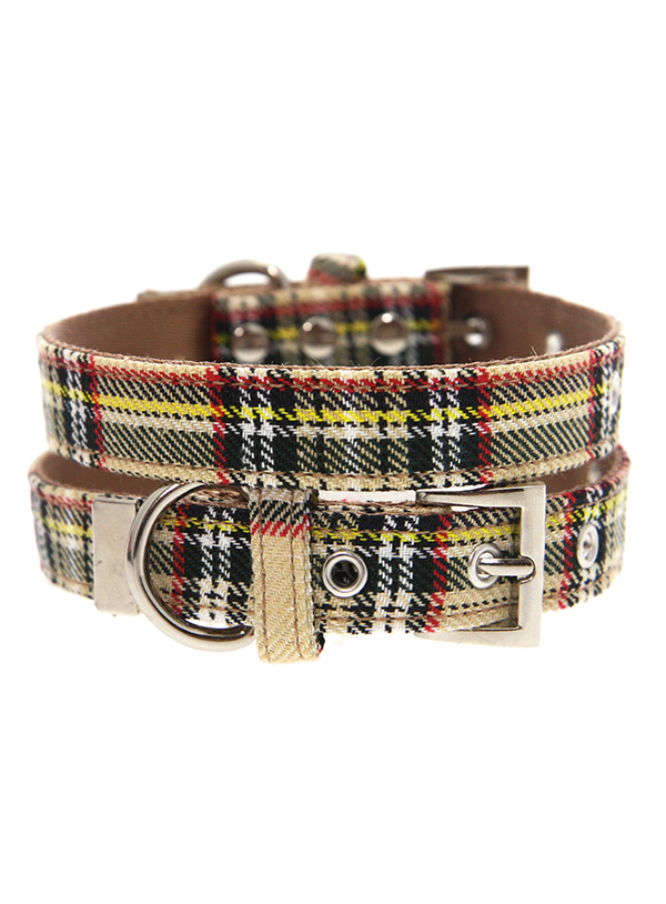 Urban Pup Halsband Brun Tartan Small