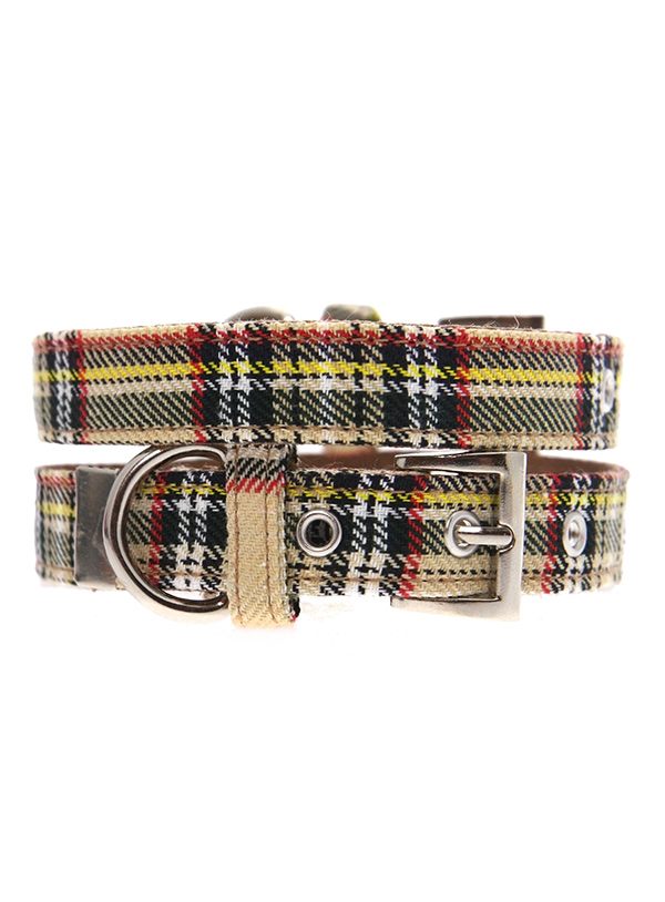 Urban Pup Halsband Brun Tartan Large - 4