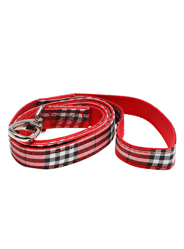 Urban Pup Röd Checked Tartan Fabric Koppel