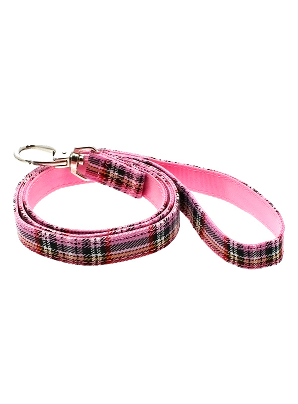 Urban Pup Ljusrosa Tartan Fabric Koppel