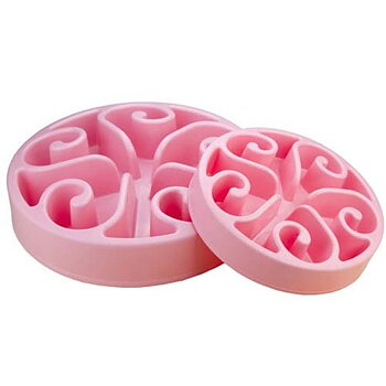 Plastskål Eat Slow Live Longer Large Rosa
