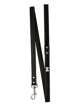 Urban Pup Bling Läder Koppel Med Hundben Svart