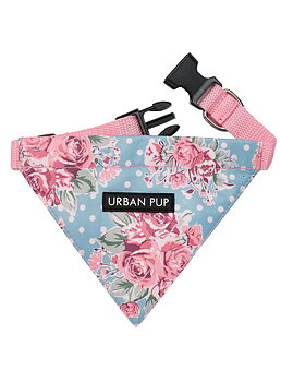 Urban Pup Vintage Rose Floral Bandana Rosa/Blå Medium