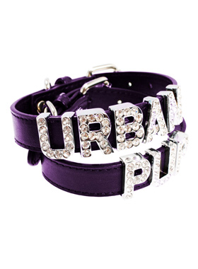 Urban Pup Personligt Läder Halsband Lila