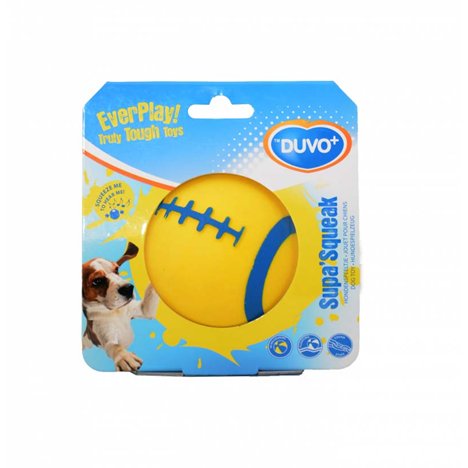 Hundleksak Superstrong Supa'squeak Flytande Boll Gul/Blå