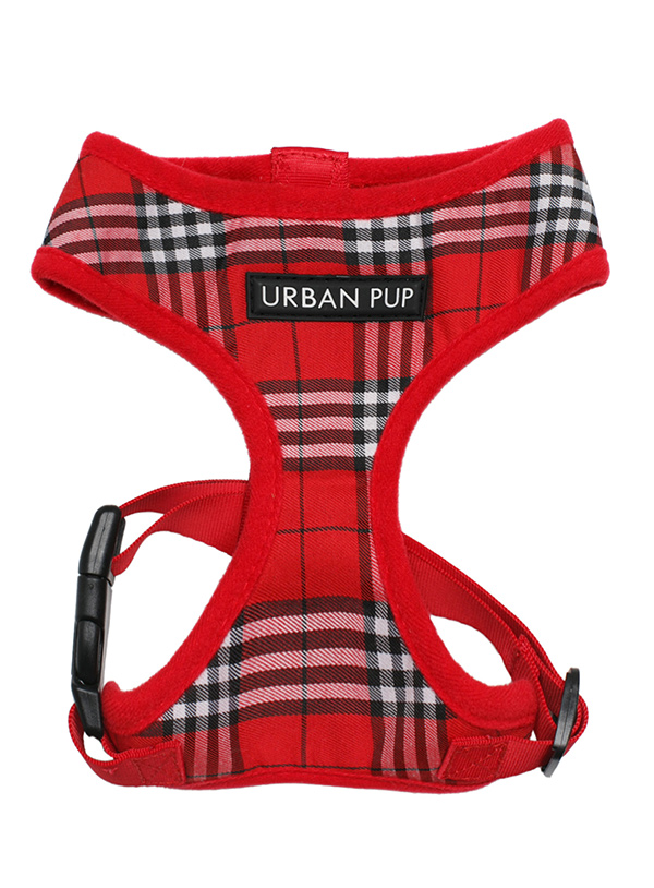 Urban Pup Red Checked Tartan Sele Röd Large
