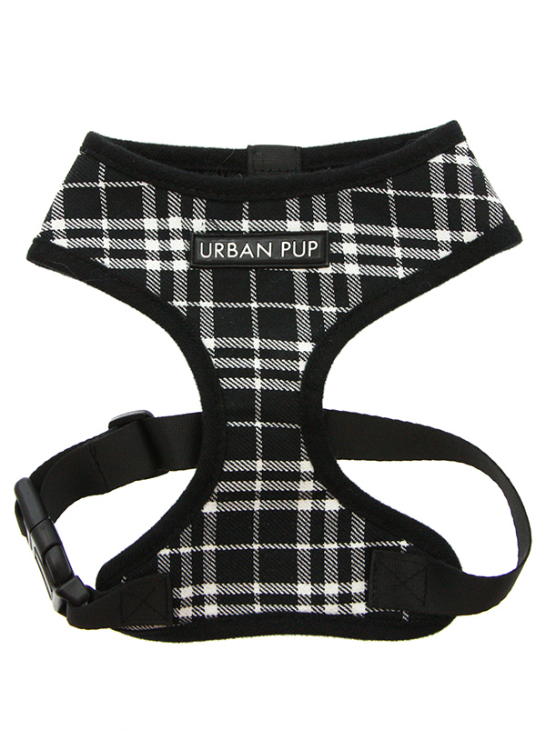 Urban Pup Black & White Tartan Sele Svart/Vit Small