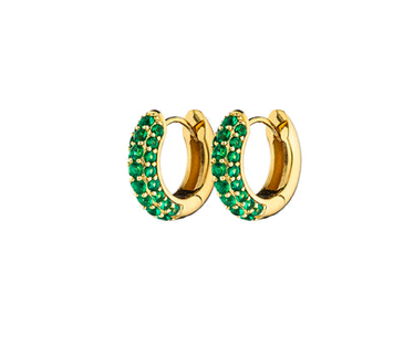 Timeless Tiny Hoops Grön Spinel