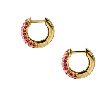 Timeless Tiny Hoops Ruby Guld  - 3