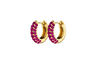 Timeless Tiny Hoops Ruby Guld 