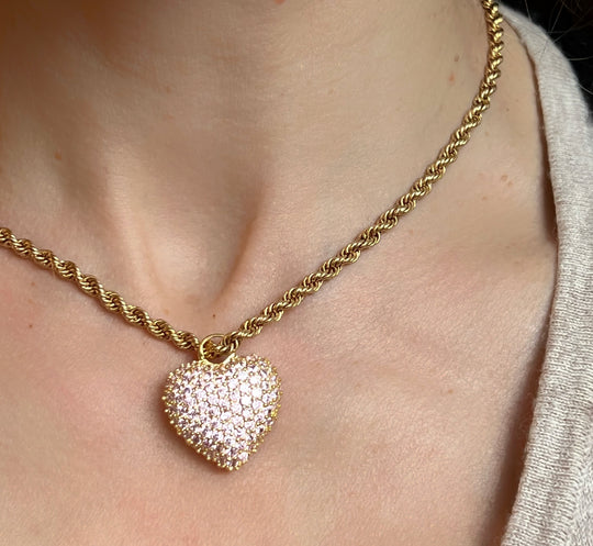 Signature Eternal Heart Berlock Rock Crystal Silver