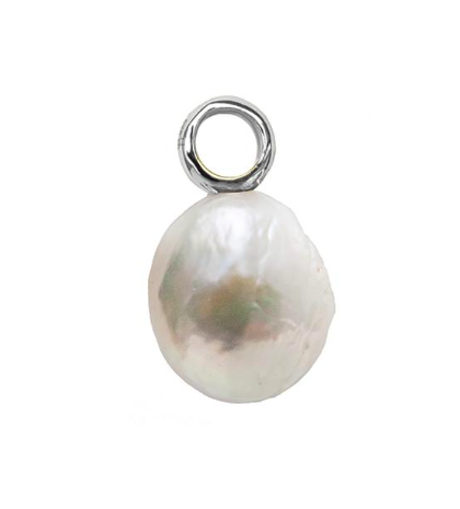 Baroque Drop Berlock Vit Pärla Silver