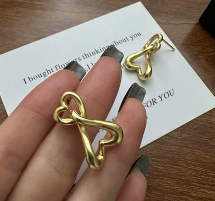 Two  Heart Örhängen Guld