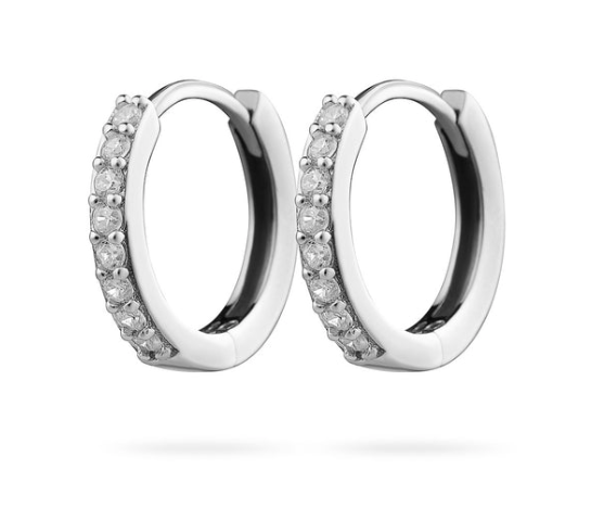 Irma Petite Hoops Bergskristall Silver