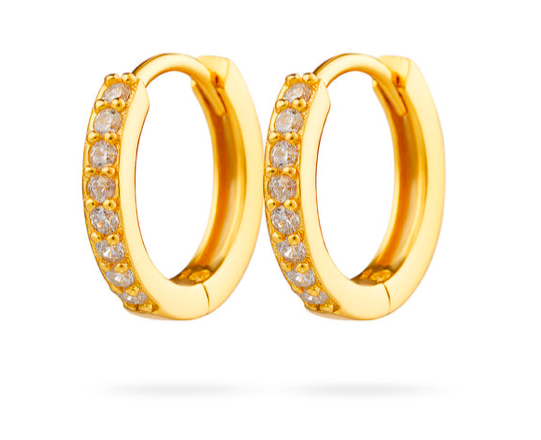 Irma Petite Hoops Bergskristall Guld
