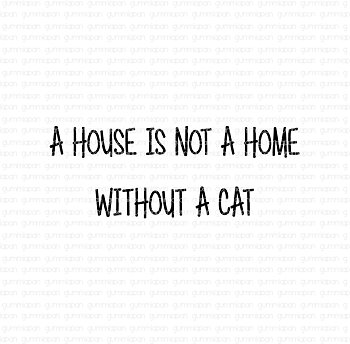 Gummiapan stämpel - A house is not a home without a cat