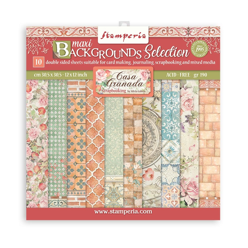 Stamperia Paper Pad 12X12 - Casa Granada Maxi Backgrounds
