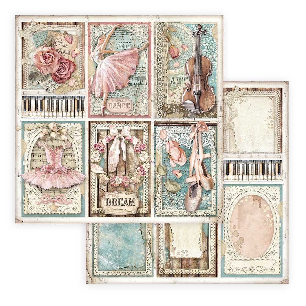 Stamperia Paper Pad 12X12 - Passion - 9