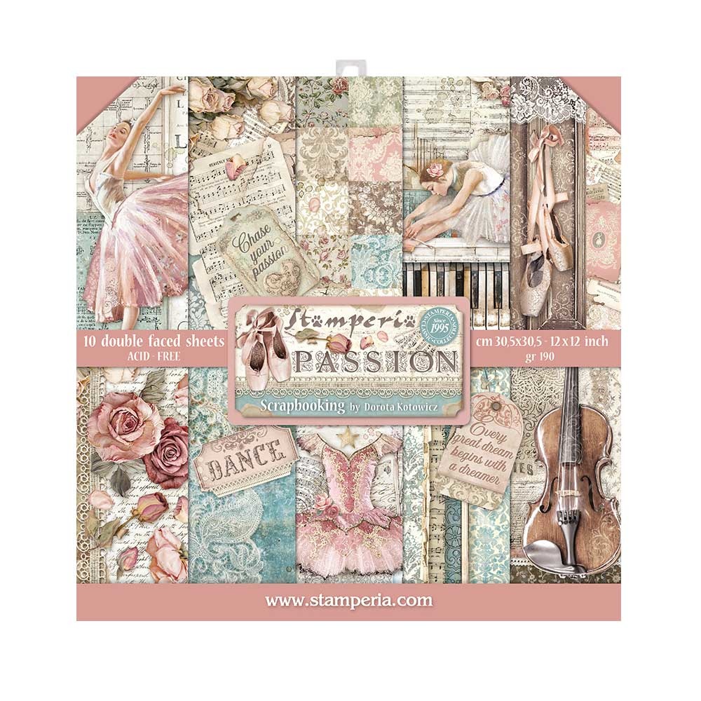 Stamperia Paper Pad 12X12 - Passion
