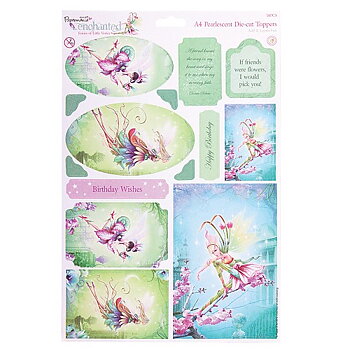 Papermania A4 Die-Cut Pearlescent Toppers - Enchanted Fairies - Topaz