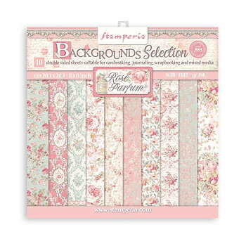 Stamperia Paper Pad 8X8 - Rose Parfume Backgrounds