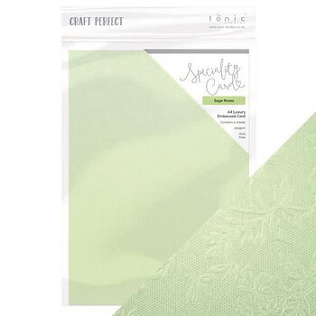 Tonic Studios embossed card - Sage Rose
