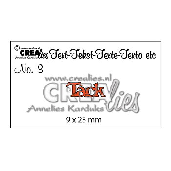 Crealies Swedish text cutting die no.3 Tack