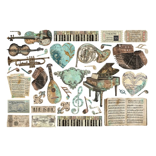 Stamperia Music Adhesive Cut-outs Ephemera  - 2