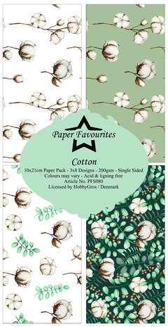 Paper Favourites Cotton slimline Paper Pack  - 3