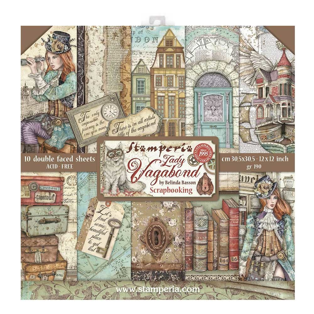 Stamperia Paper Pad 12X12 - Lady Vagabond
