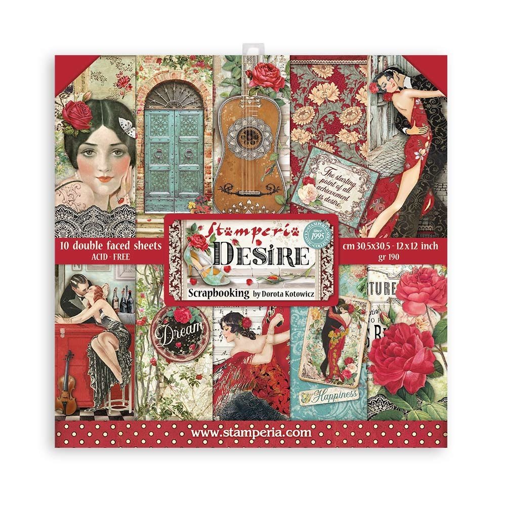 Stamperia Paper Pad 12X12 - Desire