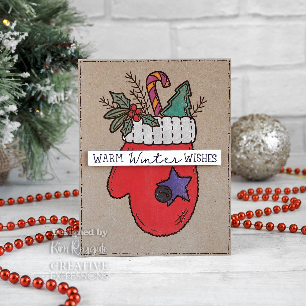 Creative Expressions Sam Poole Clear Stamp A6 Fuzzy Mittens - 3