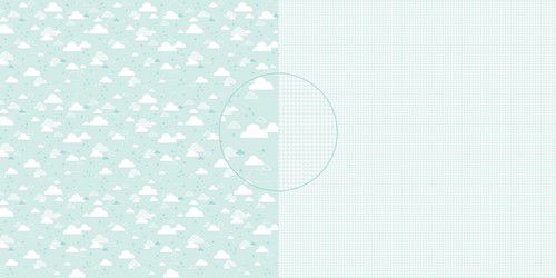 Dini Design Sugarblue clouds-gingham #4028