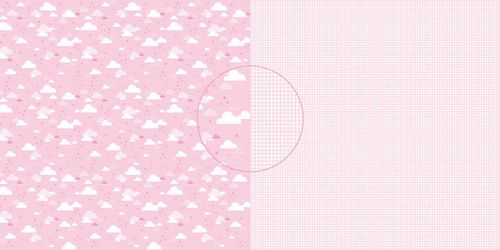 Dini Design Sugarpink clouds-gingham #4025