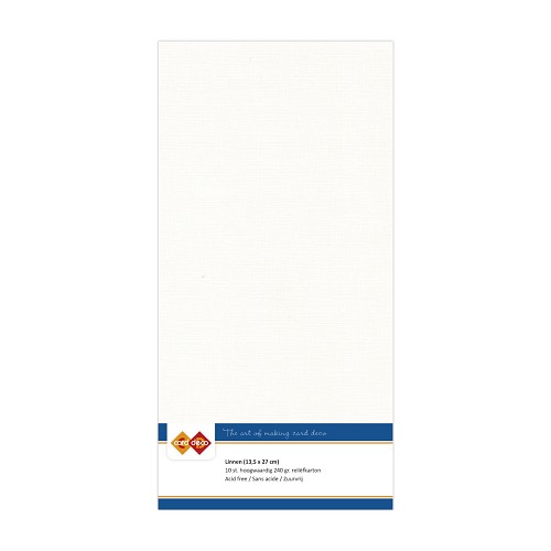 Card Deco Linen - 4K - Off white 10-p